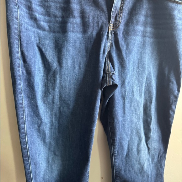 Torrid Blue Skinny Pants with Distressed Hem - Picture 4 of 11